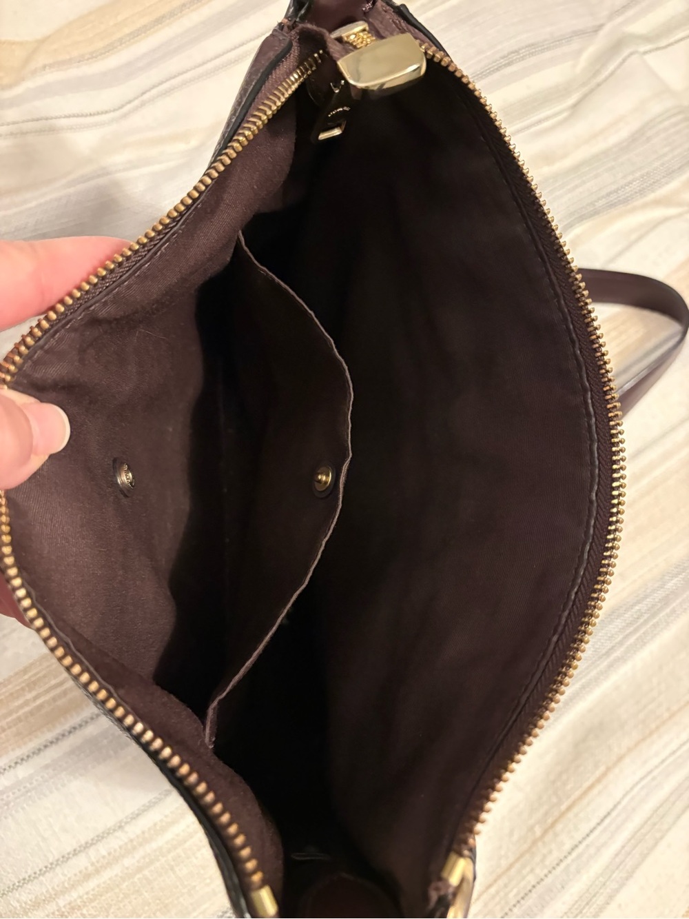 COACH Pebbled Leather Crossbody Bag in Dark Brown - Picture 3 of 5